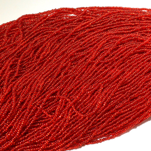 10/0 Light Red Silver Line Czech Seed Bead | Hank