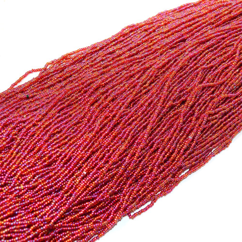 11/0 Siam Iris Copper lined Czech Seed Bead Hank