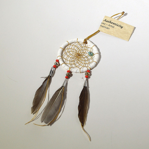 2" Antique White Tin Cone Dream Catcher