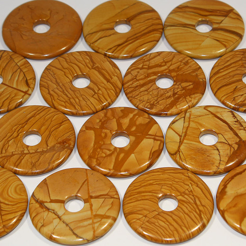 Chinese Picture Jasper 50mm Donut Pendant