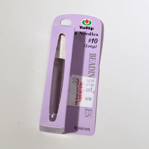 10/0 Long Tulip Beading Needle, sold 4 needles per tube