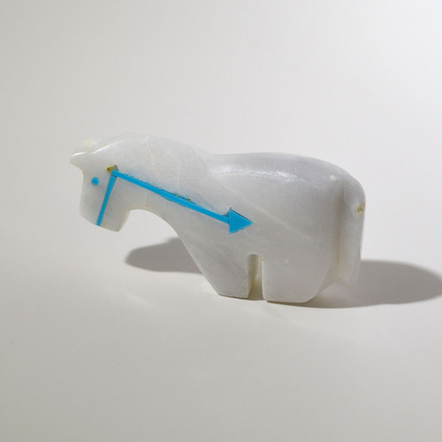 Bernard Laiwakete Horse Fetish | White Marble
