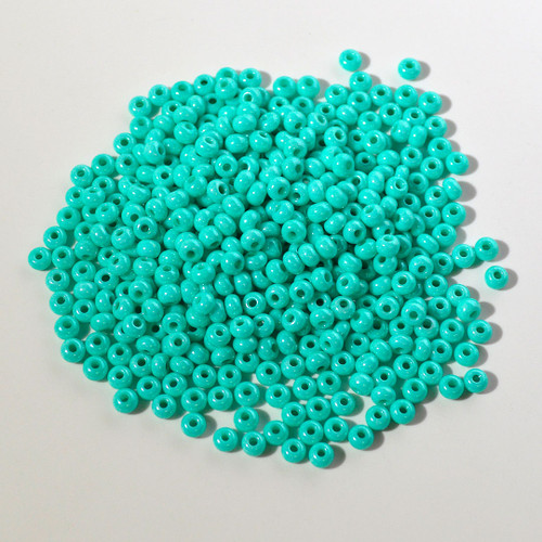 6/0 Mint Green Terra Dyed Chalk White Czech Seed Bead | 1 Ounce Bag