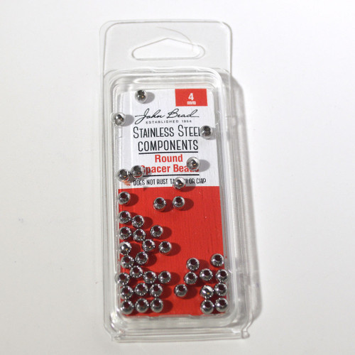 4mm Stainless Steel Round Bead  | 40ct Bag