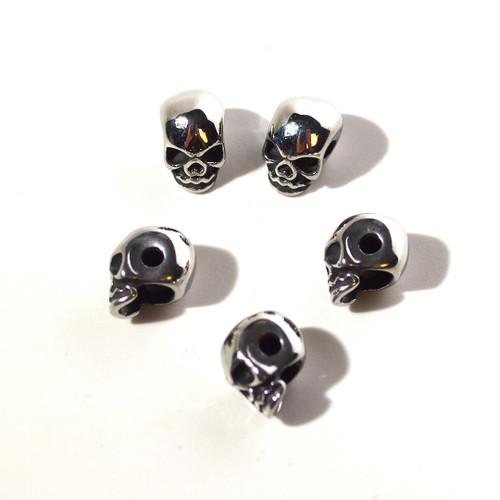 Stainless Steel Skull Bead  8x13mm | 5ct bag