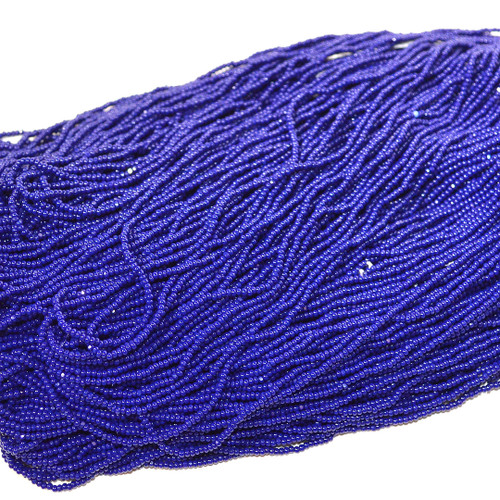 13/0 Deep Blue Opaque Charlotte Cut Czech Seed Bead | 1 Hank