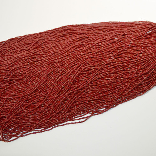 13/0 Burnt Rust Opaque Charlotte Cut Czech Seed Bead | 1 Hank