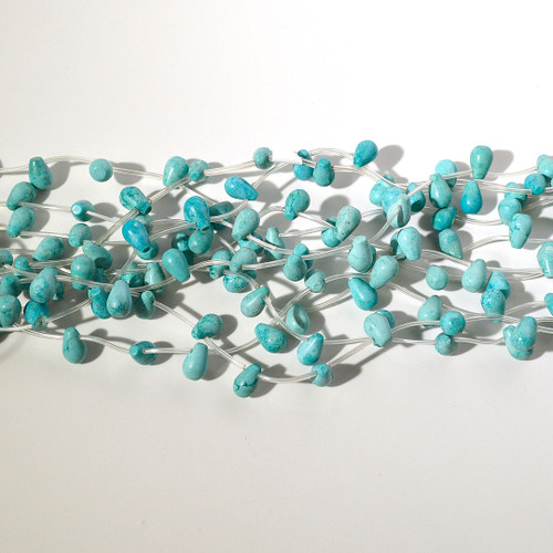 7x10mm Turquoise Dyed Howlite Drop Bead