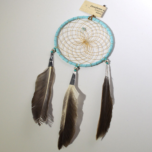 4" Turquoise Tin Cone Dream Catcher