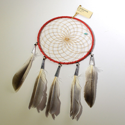 6" Red Tin Cone Dream Catcher