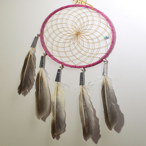 6" Raspberry Tin Cone Dream Catcher