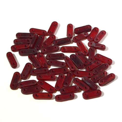 2 Hole Red Bone Bead Spacer | 50ct bag 
