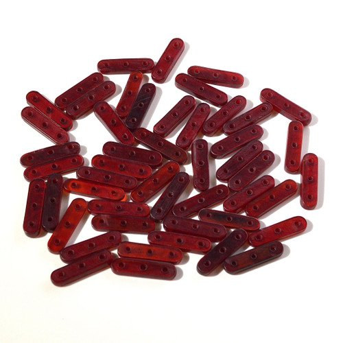 3 Hole Red Horn Bead Spacer | 50ct bag 