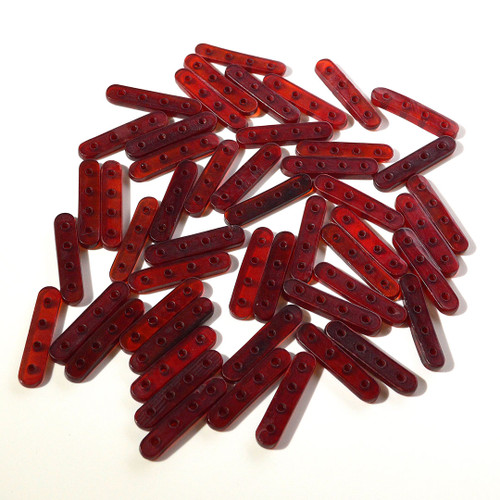 4 Hole Red Horn Bead Spacer | 50ct bag 