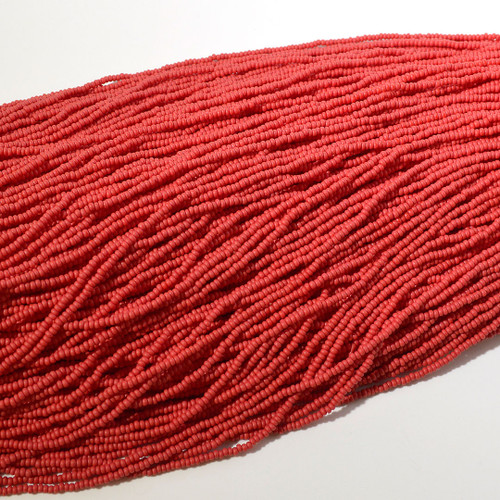 11/0 Matte Red Opaque Czech Seed Bead 