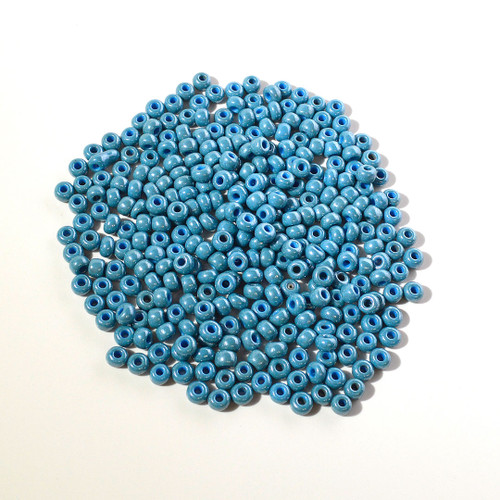 1/0 Opaque Blue Luster Czech Seed Beads | Half- Kilo