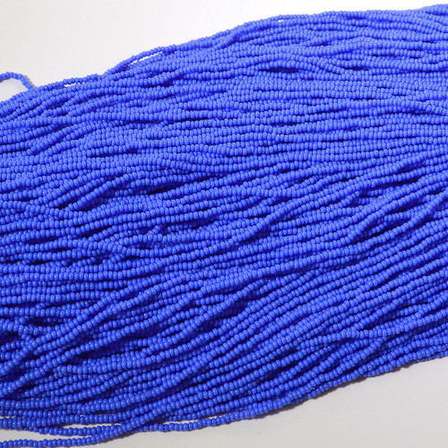 11/0 Opaque Blue Czech Seed Bead | Hank