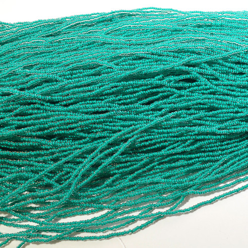 11/0 Dark Green Crystal Color Lined Seed Bead | 1 Hank