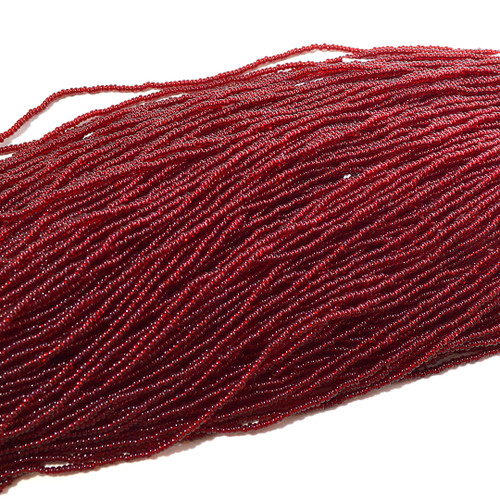 10/0 Transparent Dark Red Czech Seed Bead 