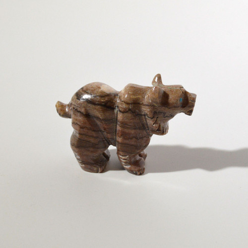 Albert Livingston Bobcat Fetish carved from Red Stripe Serpentine