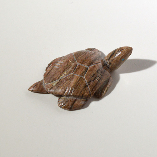 Turtle Fetish carved by Albert Livingston | Red Stripe Serpentine