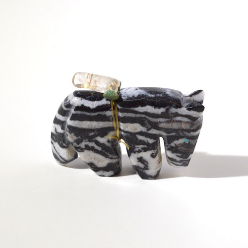 Burt Awelagte Horse Fetish | White Tiger Marble #2