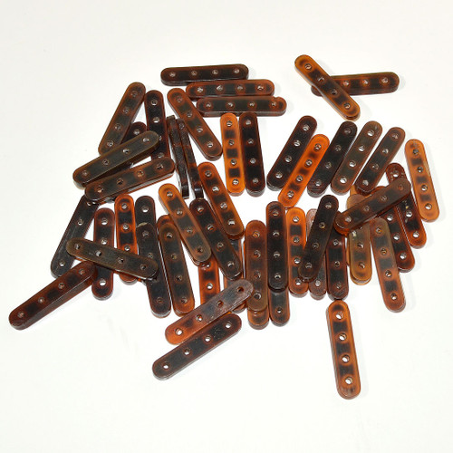 4 Hole Amber Horn Bead Spacer | 50ct bag 