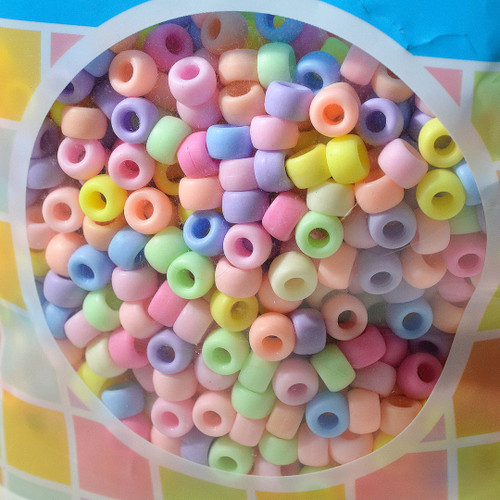 9mm Spring Pastel Matte Multi Color | Crow Bead/Pony Bead | 1000ct bag