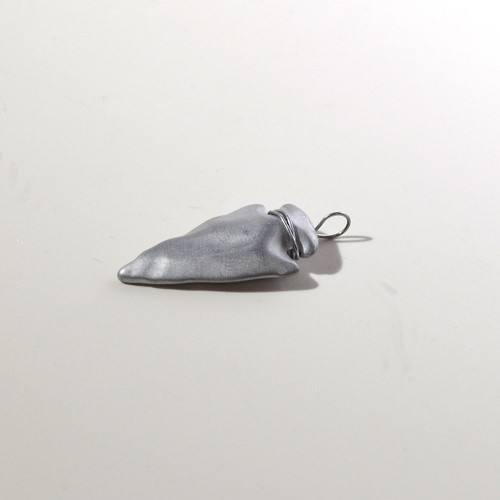 Hematite Arrowhead Pendant Plated Matte Rhodium 17x32mm