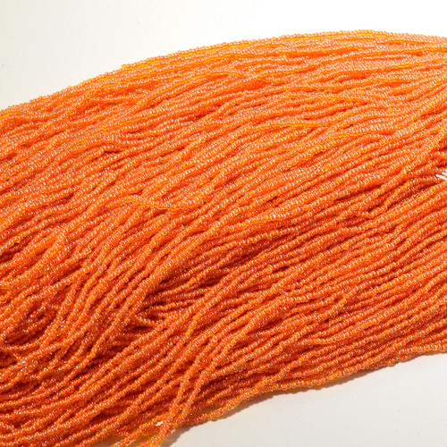 11/0 Citrine/Pink Lined Czech Seed Bead sold by the hank!. 