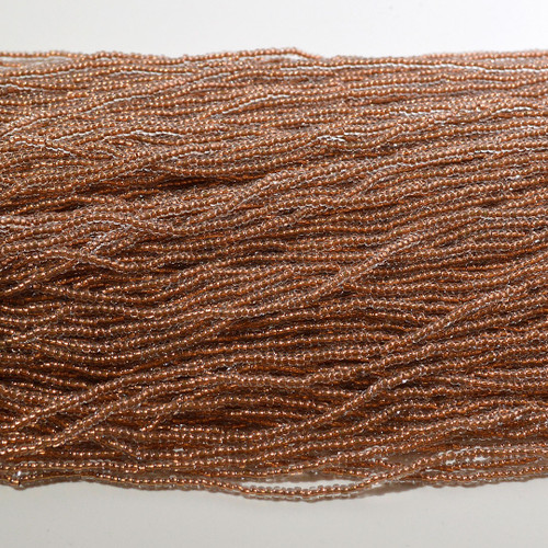 11/0 Crystal/Copper Lined Czech Seed Bead | Hank