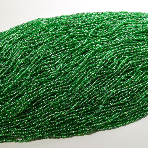 10/0 Silver Line Lime Green Czech Seed Bead | Hank