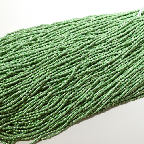 11/0 Seafoam Green Terra Metallic Matte Czech Seed Bead Hank