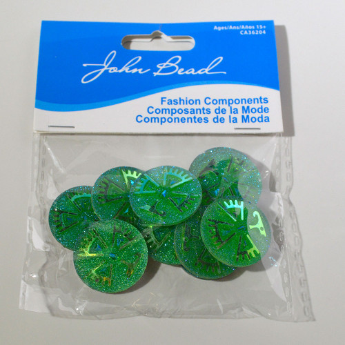 25mm Green AB Eagle Sew-On Resin Cabochon | 10 count bag