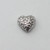 India Silver, 12mm Decorative Heart Bead