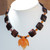 Red tiger eye, Czech fire polish, Carnelian and sterling silver necklace | 15.25 inch