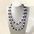 Lapis, Howlite and Pyrite Triple Strand Necklace 