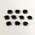 Black Agate Mini Zuni Bear Bead 10x13mm | 10ct Bag