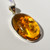 Amber and Sterling Silver Pendant 37 x 23 mm