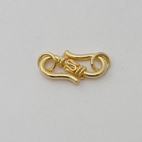 Gold Vermeil 9x20mm Decorative S-Hook Clasp