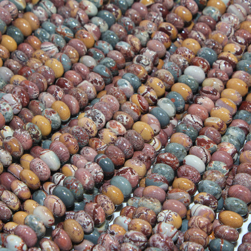 Sea Sediment Jasper Rondelle Beads 6mm / Jasper Gemstone Beads / Beautiful  blue Turquoise beads