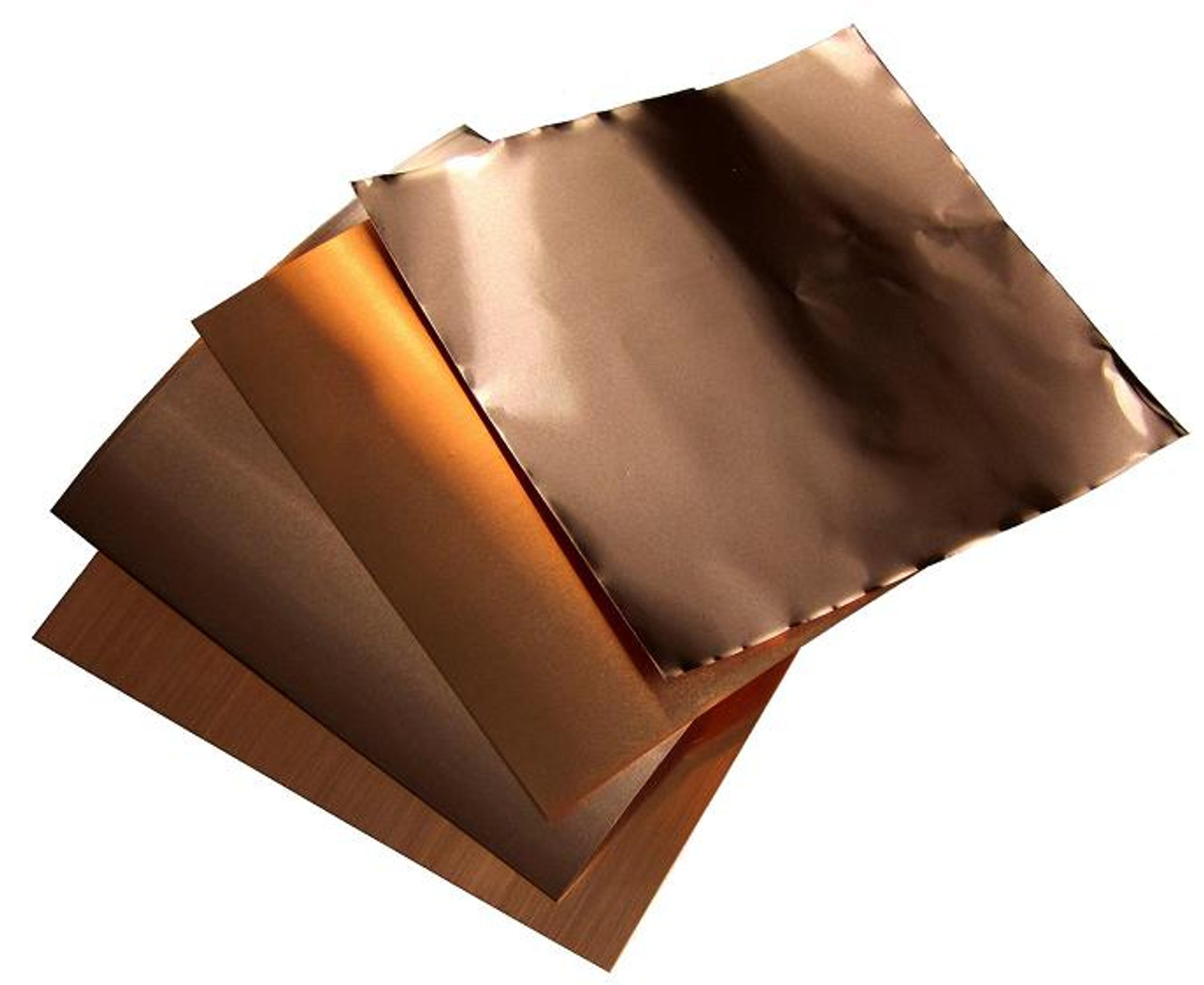 6 X 6 Copper Foil Sampler #1B Includes 1, 1.4, 3 & 5 mil (4 sheets) |  Basic Copper