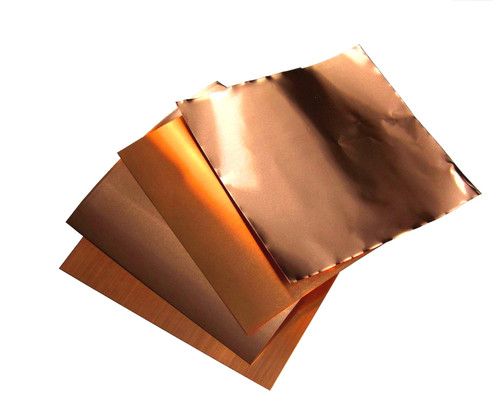 Copper Sampler Foil Sheets 1B- 6 X 6 1 mil, 1.4 mil, 3mil and 5 mil