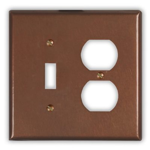 1-Toggle 1-Outlet Copper Switch Plate