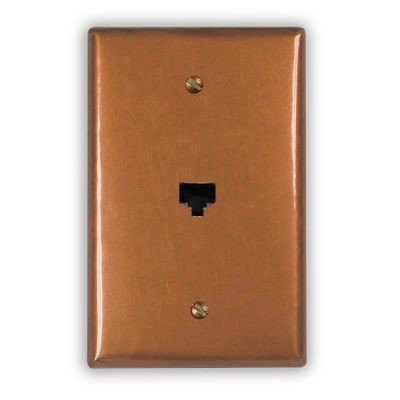 1-Data Jack 1-Cable Jack Copper Outlet Cover - Basic Copper
