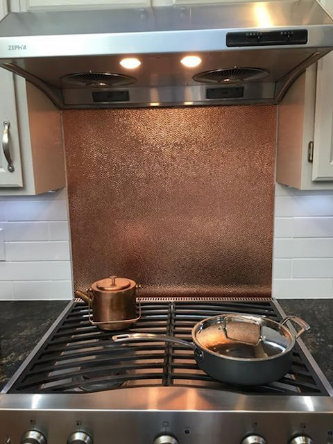 22 mil/16 oz Hammered Copper Backsplash