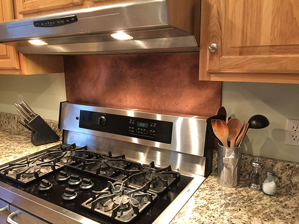 10 mil rustic copper backsplash