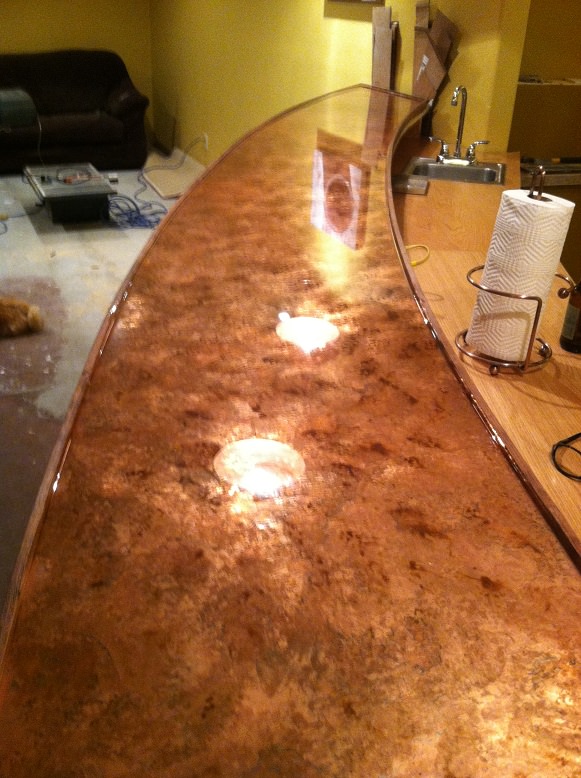 Copper Bar Top, Custom Copper Countertops