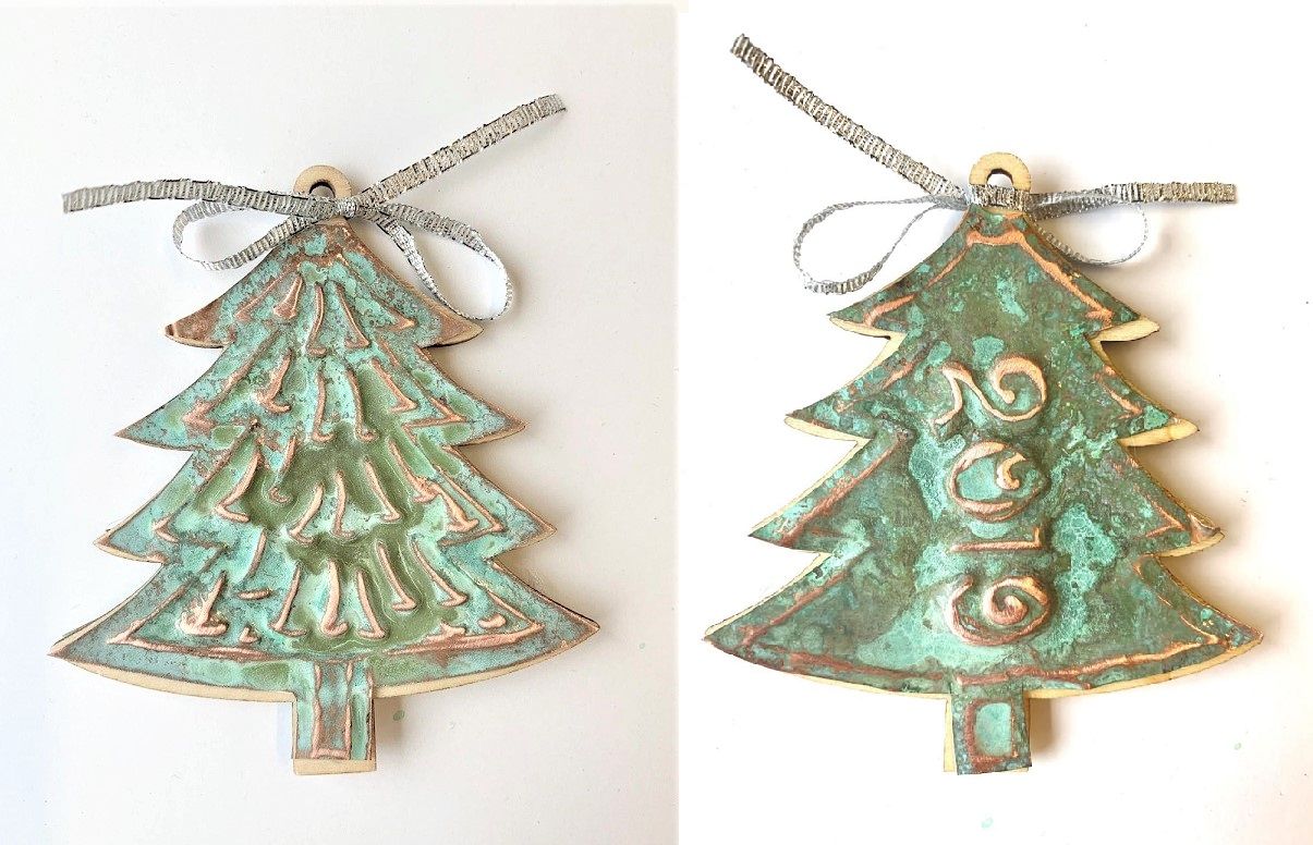 Copper foil Christmas tree ornament