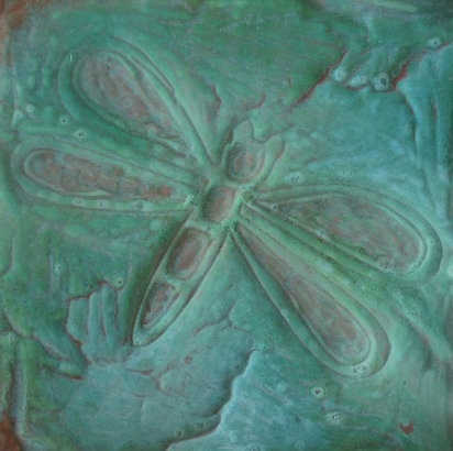 patina green copper dragonfly